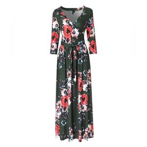 Long sleeve maxi floral dress
